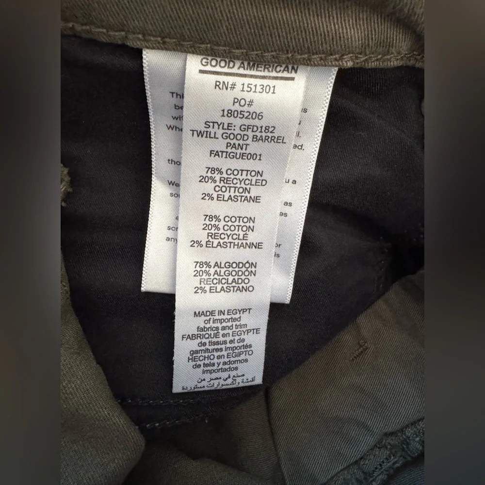 Good American High Rise Barrel Jeans Ft01 Green NWT Size 25 - Picture 9 of 16